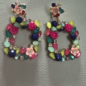 Floral Multicolor Statement Earrings